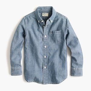 JCrew Boys Crewcuts Chambray EUC Button Down